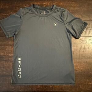 Spyder Boys Rash Guard Swim Shirt Grey Size S (7/8) UPF 30+